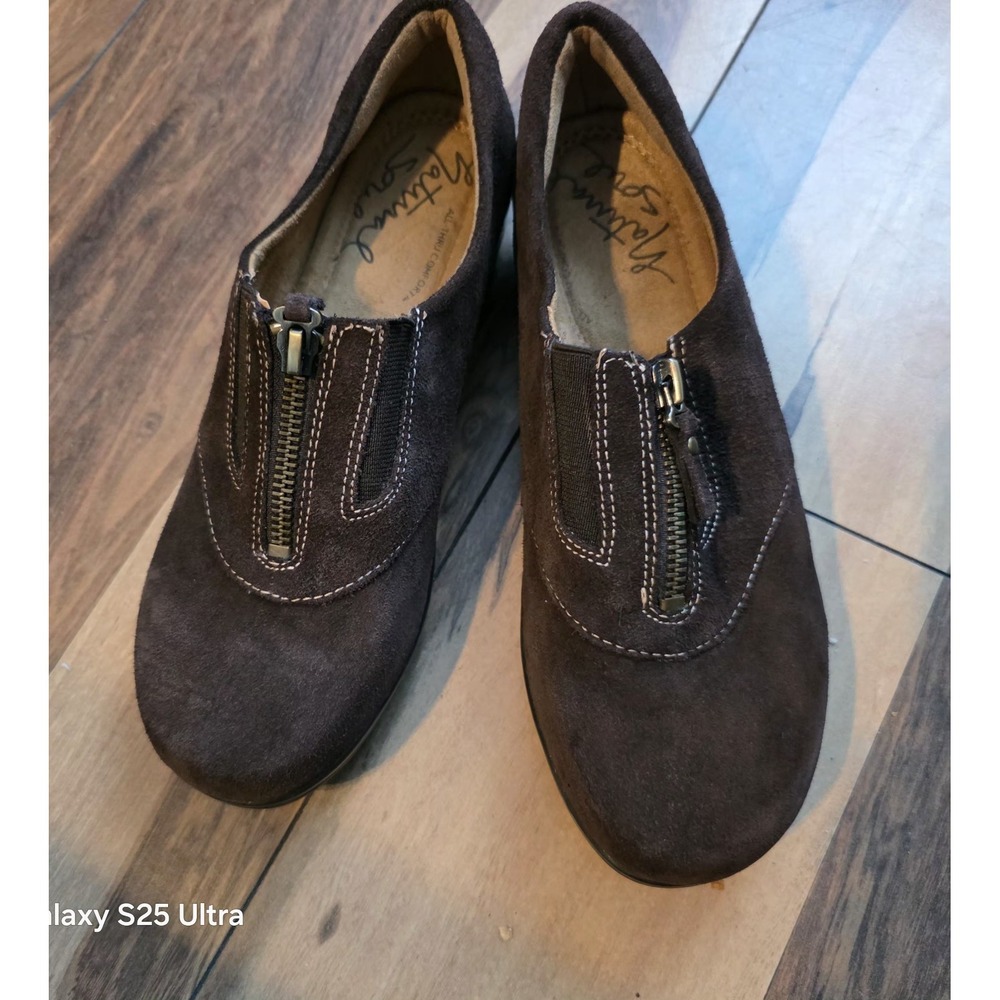 Natural Soul by Naturalizer Suede Brown Shoes Zipper Womens 7M